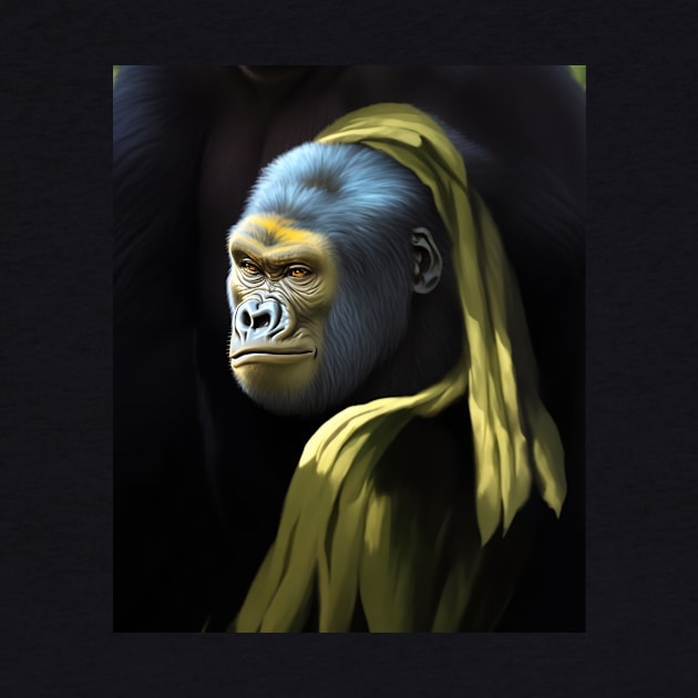 A gorilla who wanted to be 'Girl with a Pearl Earring' by CRAZYMAN